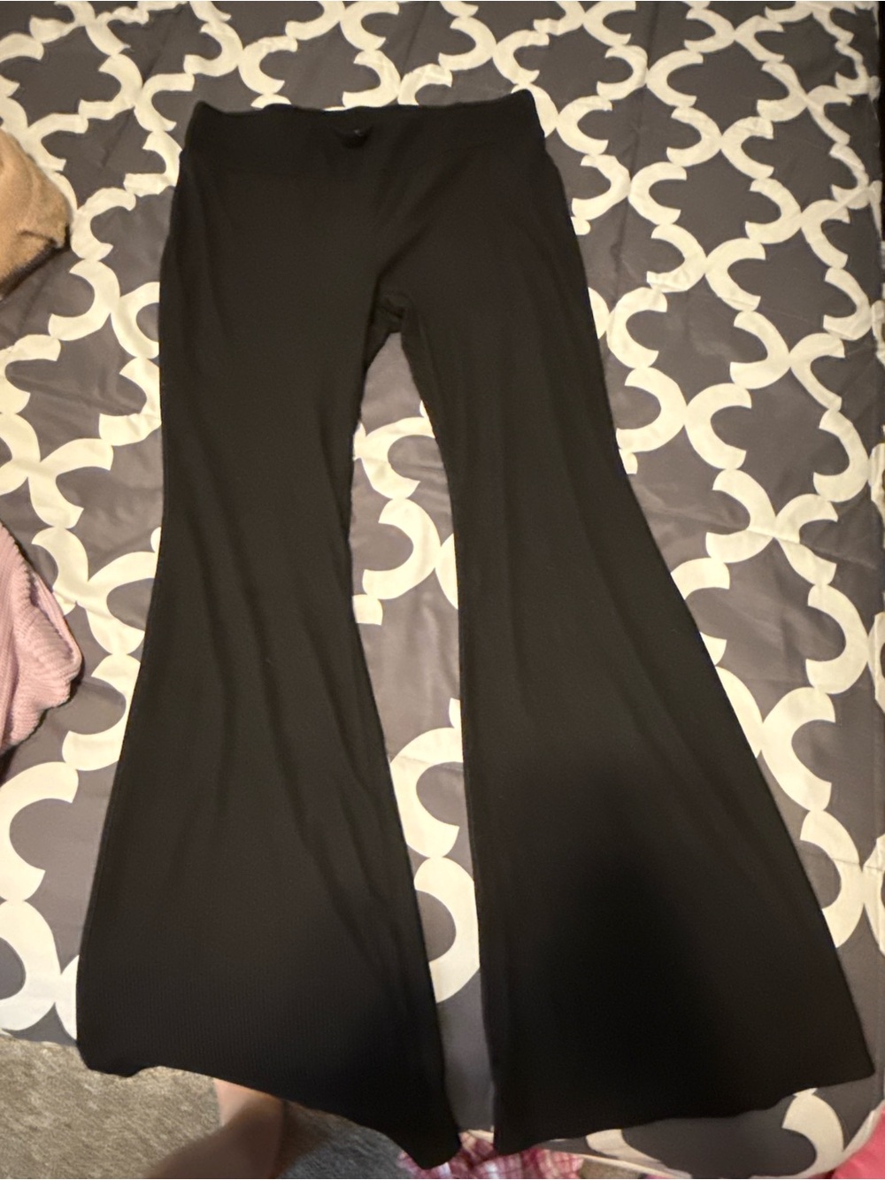 Source Unknown Black Wide-Leg Knit Pants